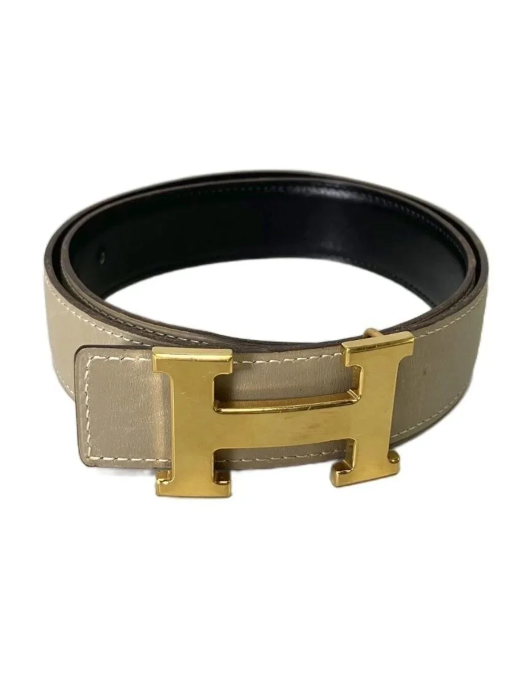 Hermes H Constance Belt Leather 75 Beige